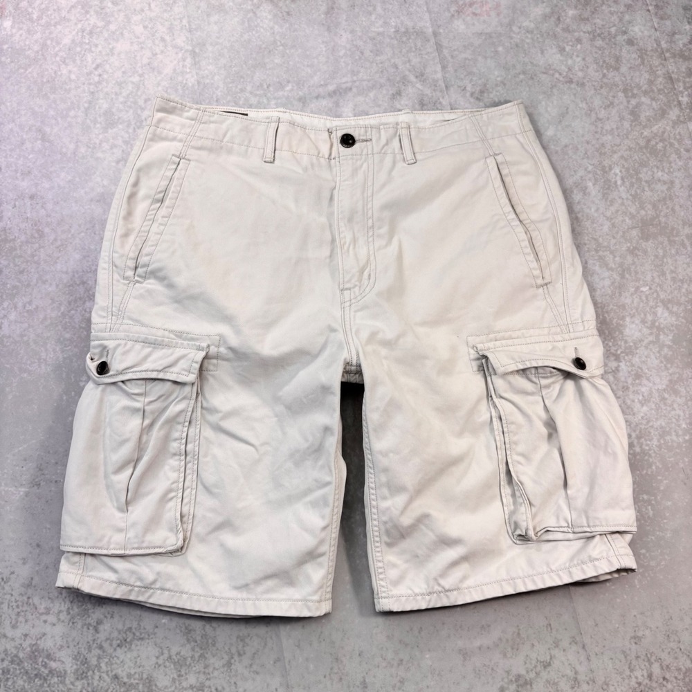 Levi's Men's White Cargo Shorts W34 Utility Y2K Streetwear